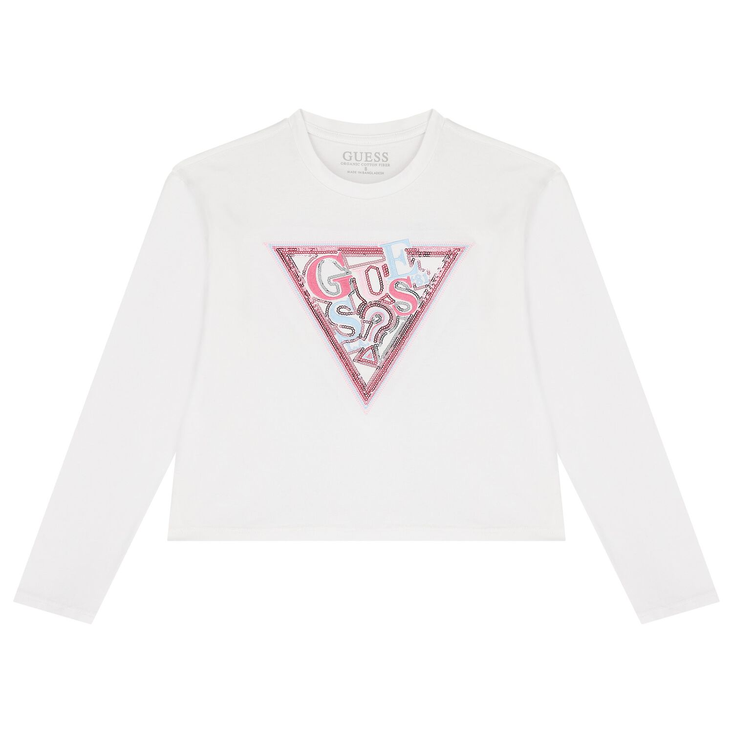 Girls White Logo Long Sleeve Top, 1, hi-res image number null
