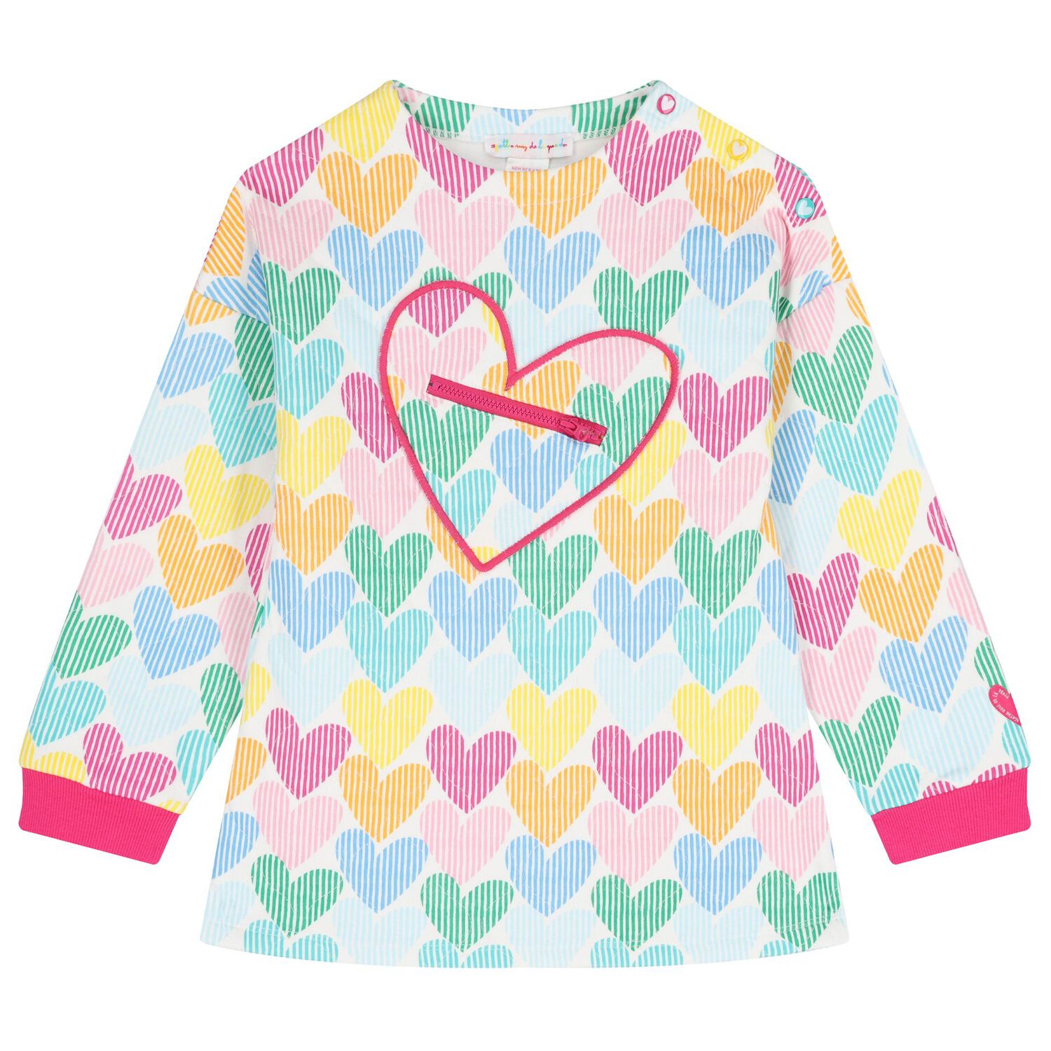 Girls Multi-Coloured Heart Leggings Set, 1, hi-res