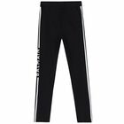 Girls Black Logo Leggings, 1, hi-res