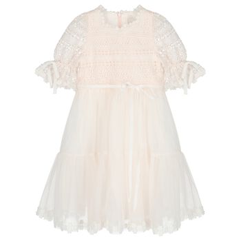 Girls Pink Lace & Tulle Dress