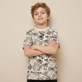 Boys Beige Logo T-Shirt