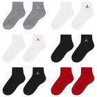 Red, White & Black Jordan Logo Socks ( 6-Pack ), 1, hi-res