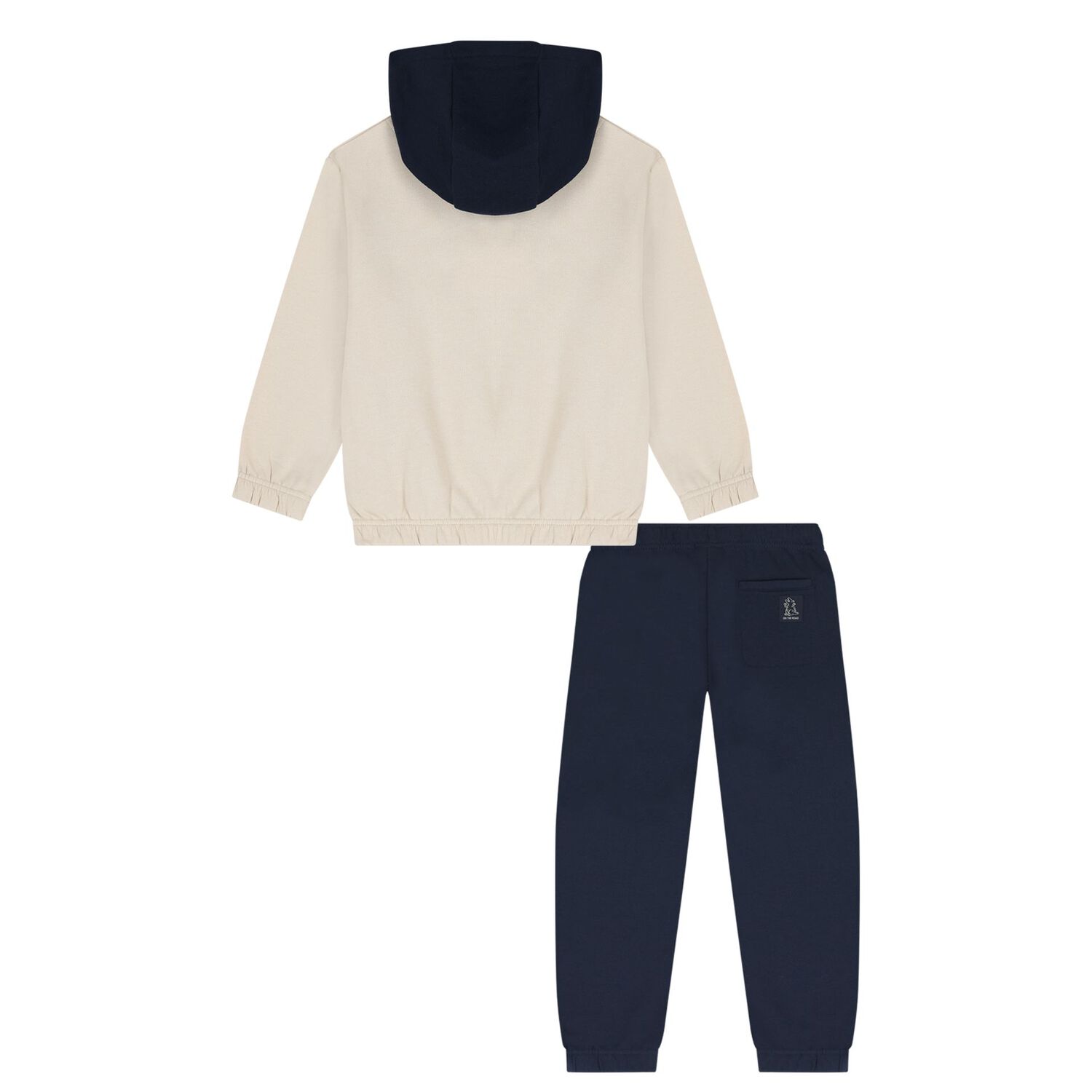 Boys Beige & Navy Blue Motorbike Tracksuit, 1, hi-res