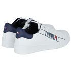 Boys White Logo Trainers, 1, hi-res