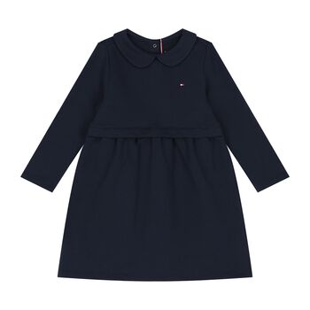 Younger Girls Navy Blue Logo Dress