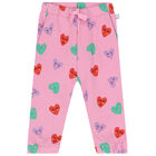 Younger Girls Pink Hearts Joggers, 1, hi-res