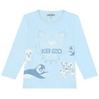 Baby Boys Blue Logo Long Sleeve Top, 1, hi-res