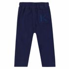 Younger Boys Navy Logo Trousers, 1, hi-res