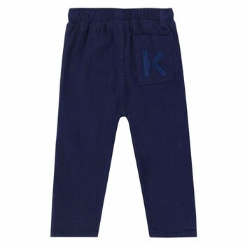 Younger Boys Navy Logo Trousers