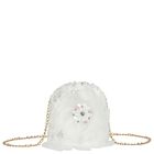 Girls Ivory Feather Embellished Handbag, 2, hi-res