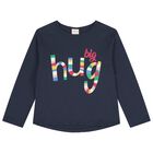 Girls Blue Long Sleeve Top, 1, hi-res