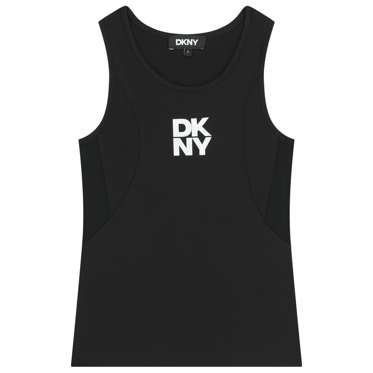 Girls Black Logo Mesh tWVest Top, 1, hi-res
