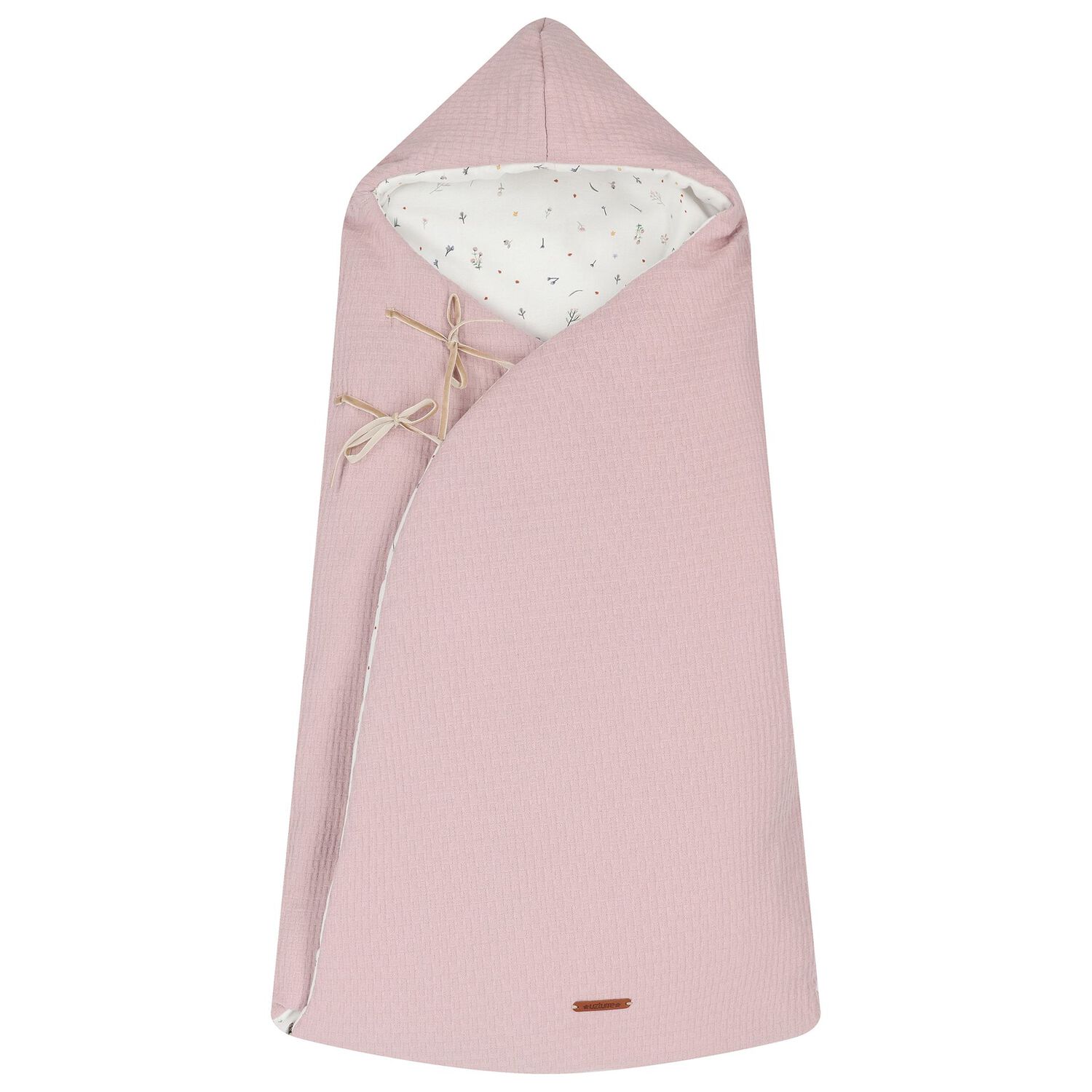 Baby Girls Ivory & Pink Hooded Reversible Nest, 3, hi-res