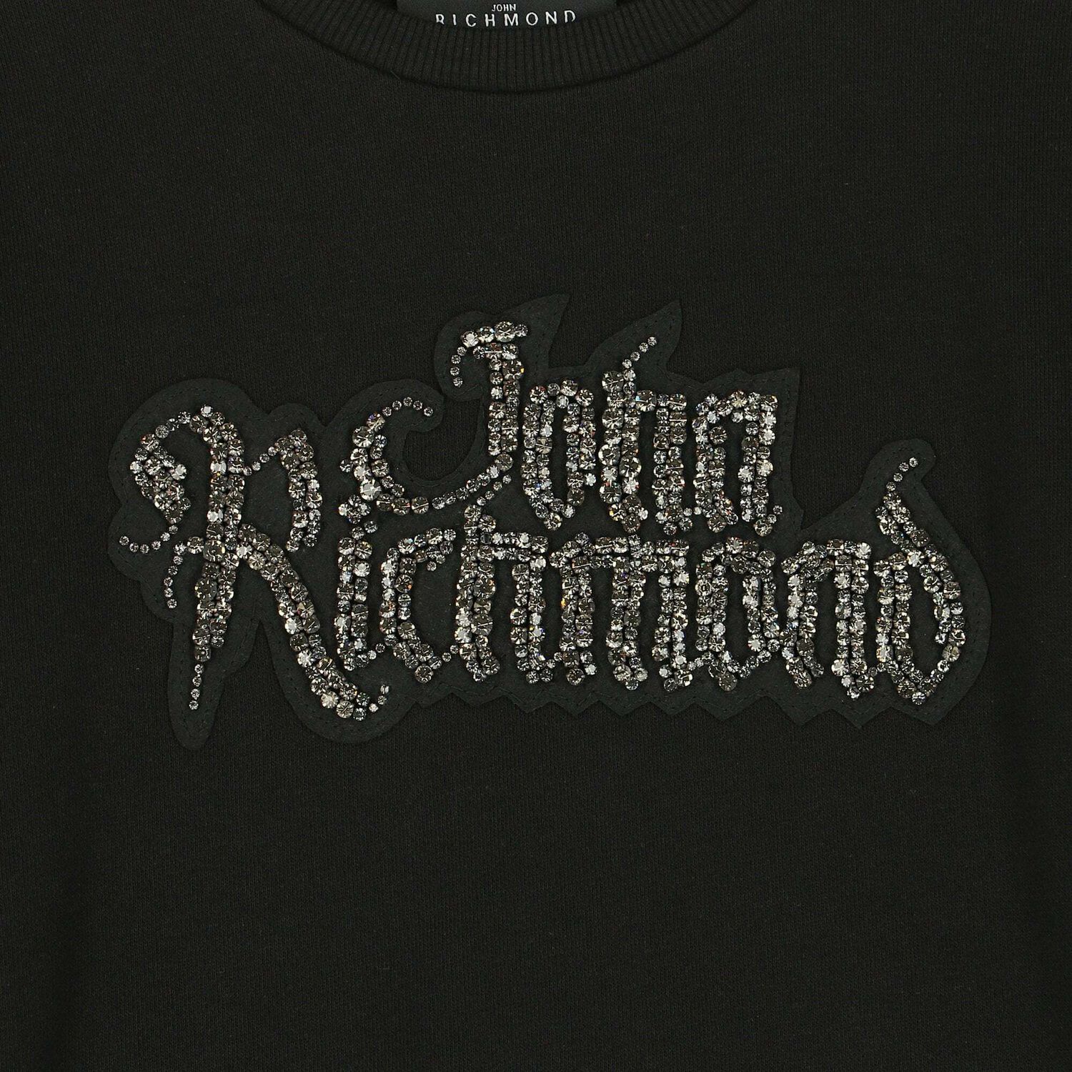 Black Embellished Logo Sweatshirt, 1, hi-res image number null