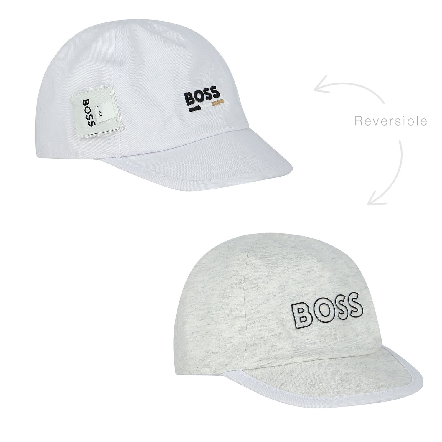 Baby Boys White Reversible Logo Cap, 1, hi-res image number null