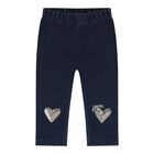 Baby Girls Pink & Navy Blue Heart Leggings Set, 1, hi-res