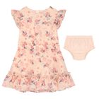 Baby Girls Pink Floral Chiffon Dress Set, 1, hi-res