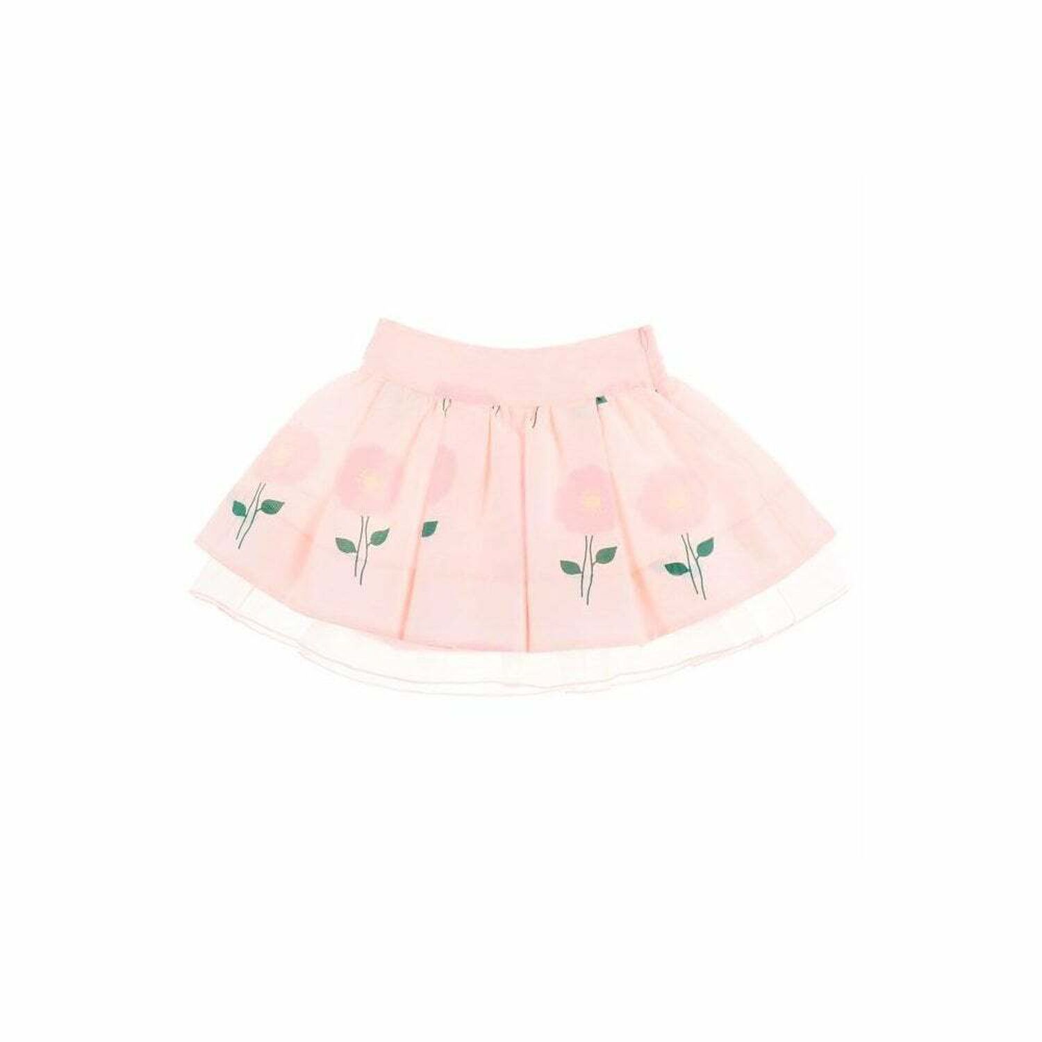 Girls Pink Flower Skirt, 1, hi-res