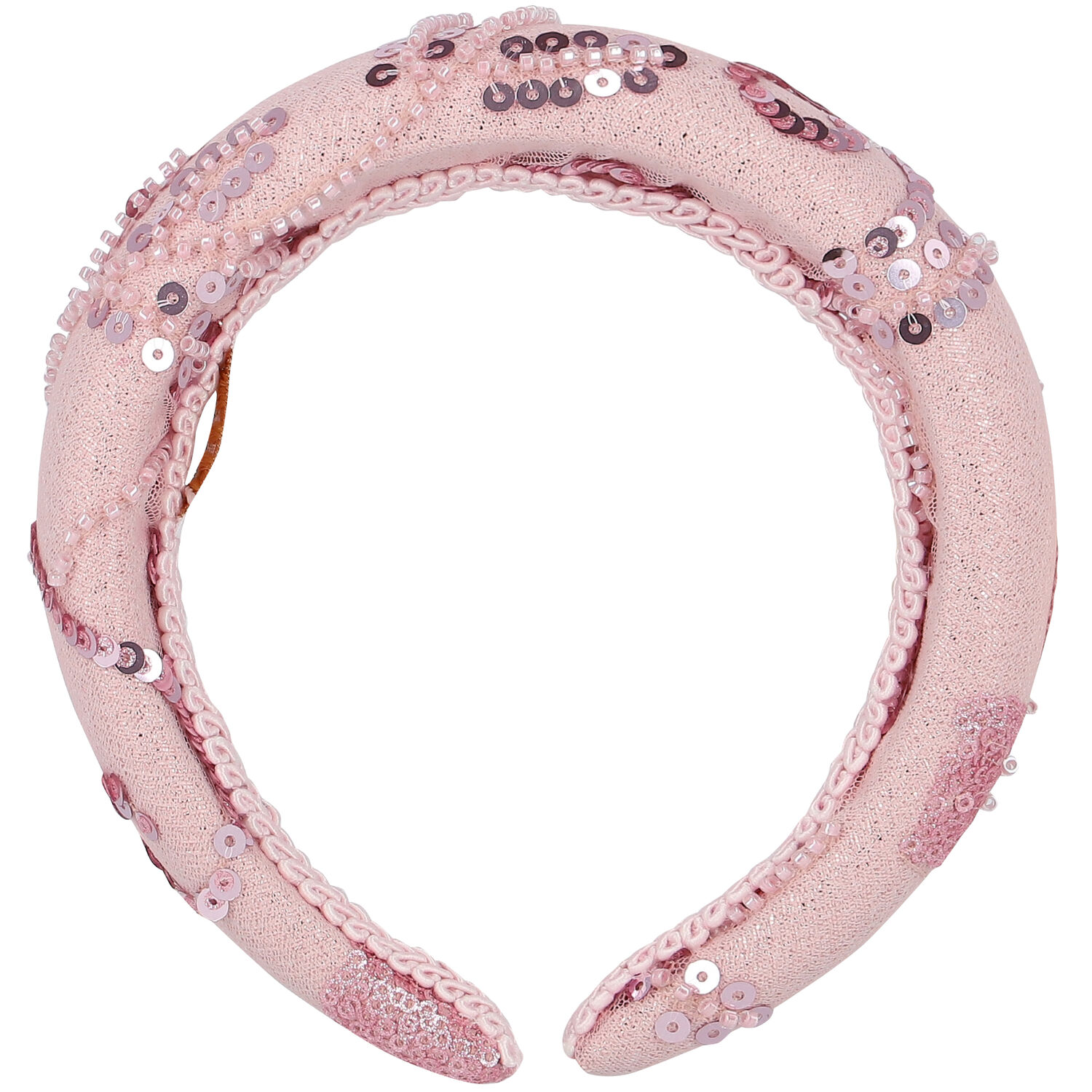Girls Pink Floral Sequins & Beads Headband, 1, hi-res image number null