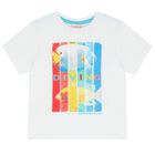 Boys White & Blue Fish Shorts Set, 1, hi-res