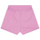 Girls Beige & Pink Logo Shorts Set, 1, hi-res
