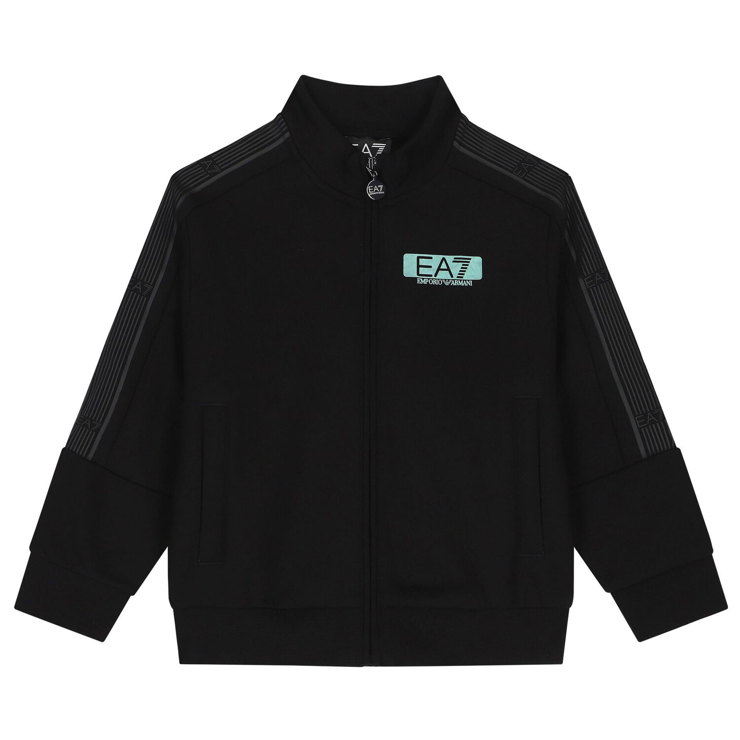 Boys Black Logo Tracksuit, 1, hi-res