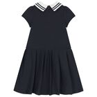 Girls Navy Blue & White Dress , 1, hi-res