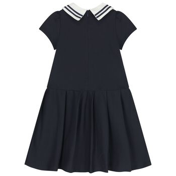Girls Navy Blue & White Dress 