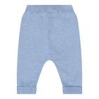 Baby Boys Blue Teddy Bear Knitted Trousers Set, 2, hi-res