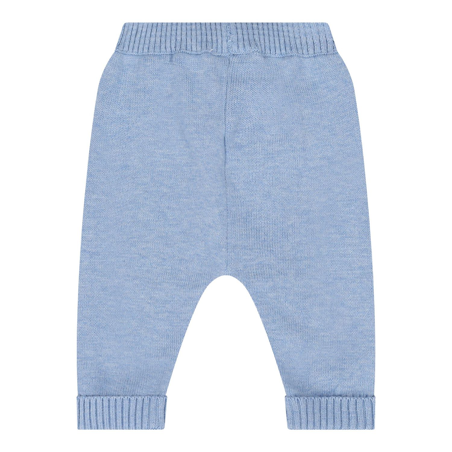 Baby Boys Blue Teddy Bear Knitted Trousers Set, 2, hi-res