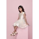 Girls Ivory Logo Tulle Dress, 1, hi-res