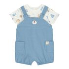 Baby Boys White & Blue Romper Set, 2, hi-res