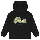 Black Teddy Bear Logo Hooded Top, 1, hi-res