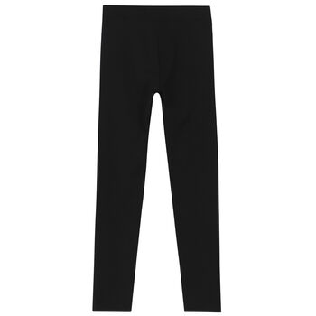 Girls Black Logo Leggings
