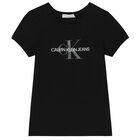 Girls Black Logo T-Shirt, 1, hi-res