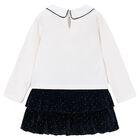 Girls White & Black Velvet Skirt Set, 1, hi-res