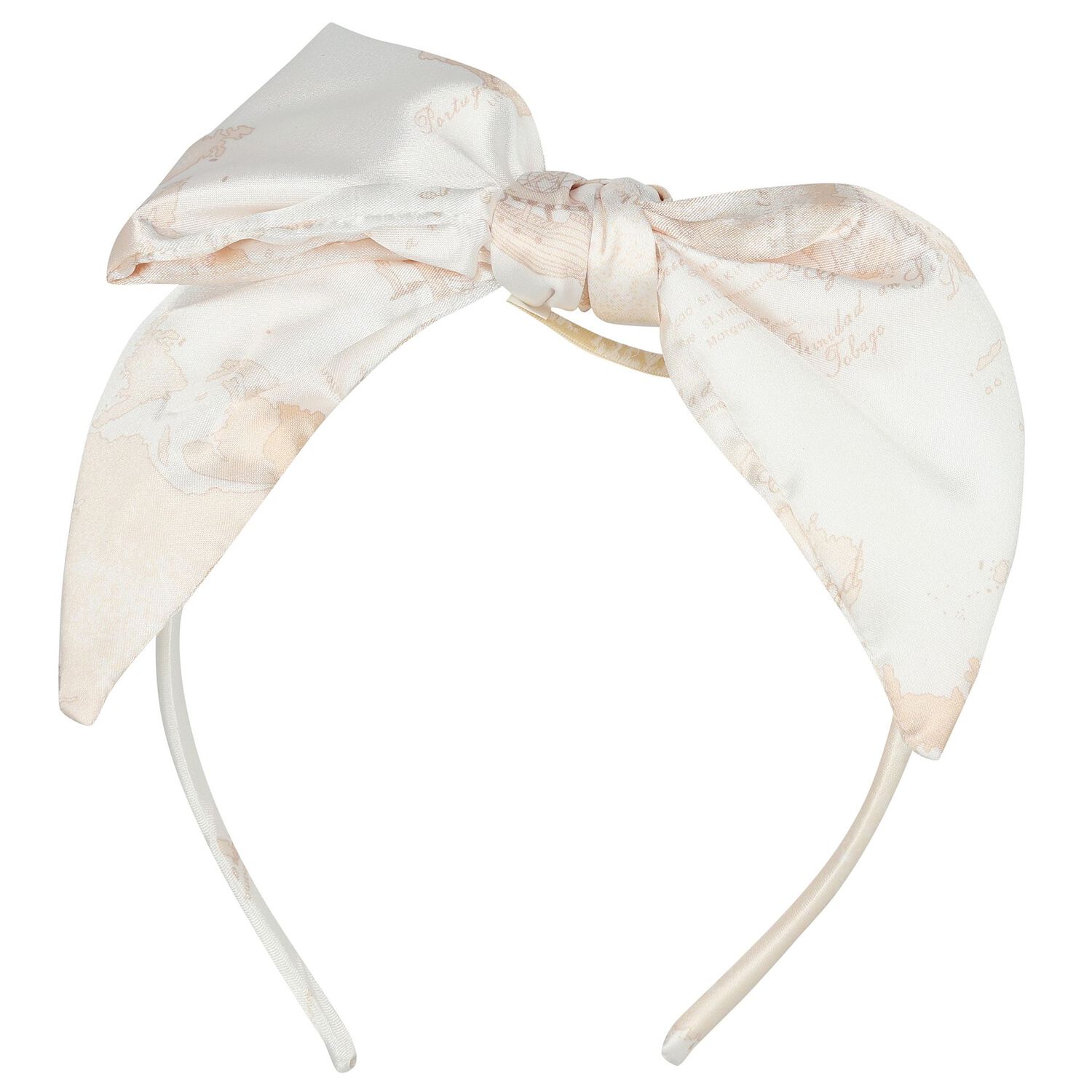 Girls Ivory & Beige Geo Map Headband, 1, hi-res