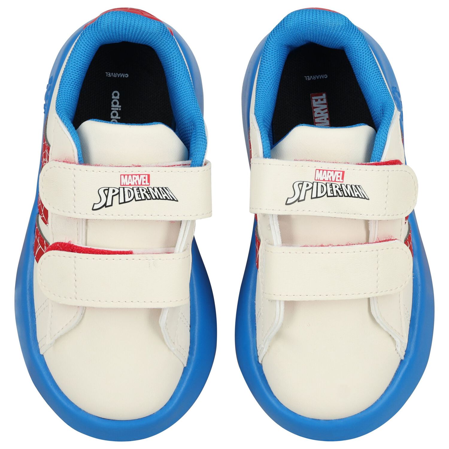 Boys Boys Ivory & Blue Marvel Grand Court Trainers, 1, hi-res