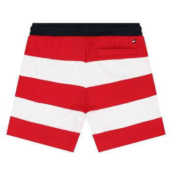 Boys Red & White Stripe Shorts