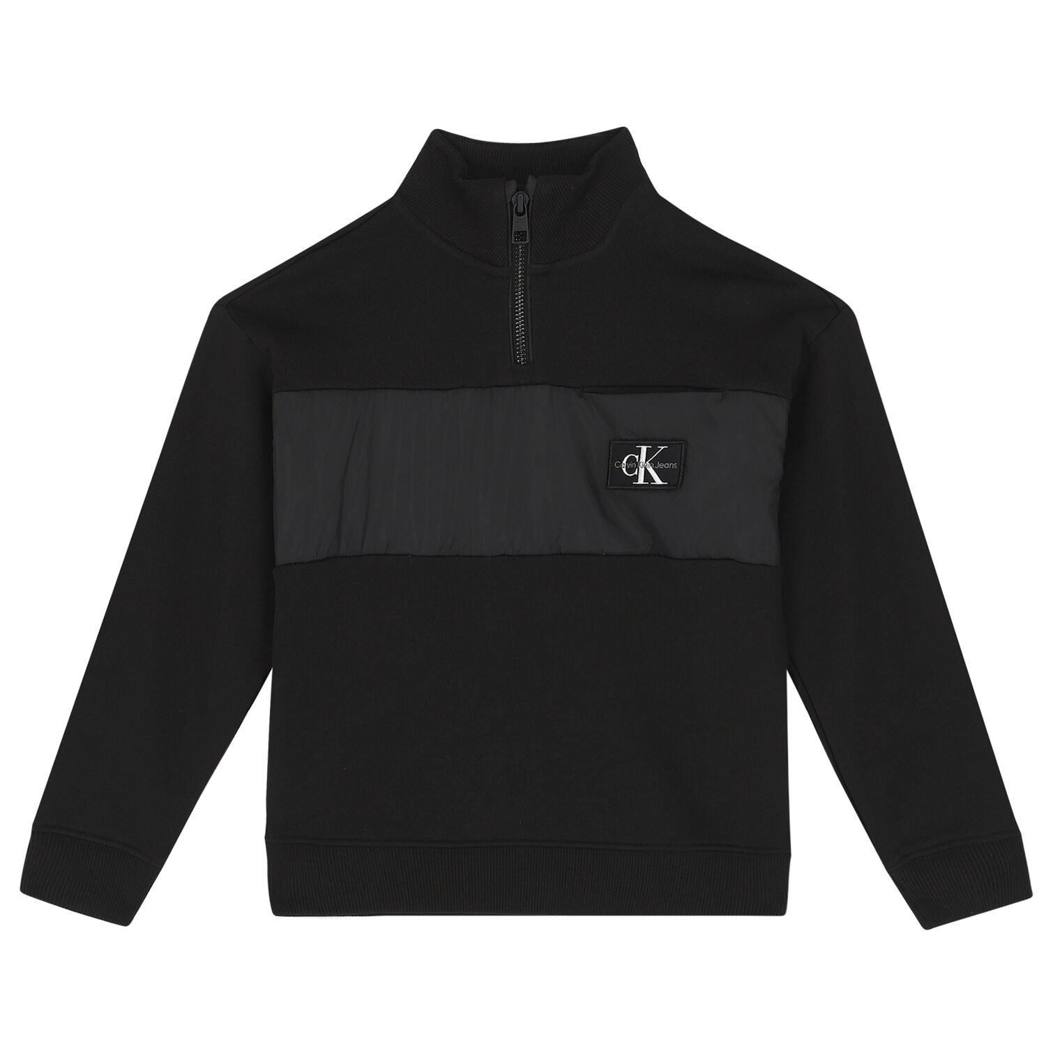 Boys Black Logo Sweatshirt, 1, hi-res