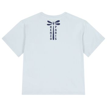 Girls Blue Dragon Fly Logo T-Shirt