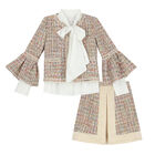 Girls Gold Skirt and Jacket Set, 1, hi-res