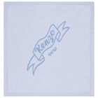 White & Blue Logo Knitted Baby Blanket, 2, hi-res