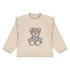 Younger Girls Beige Teddy Bear Knitted Tracksuit, 1, hi-res