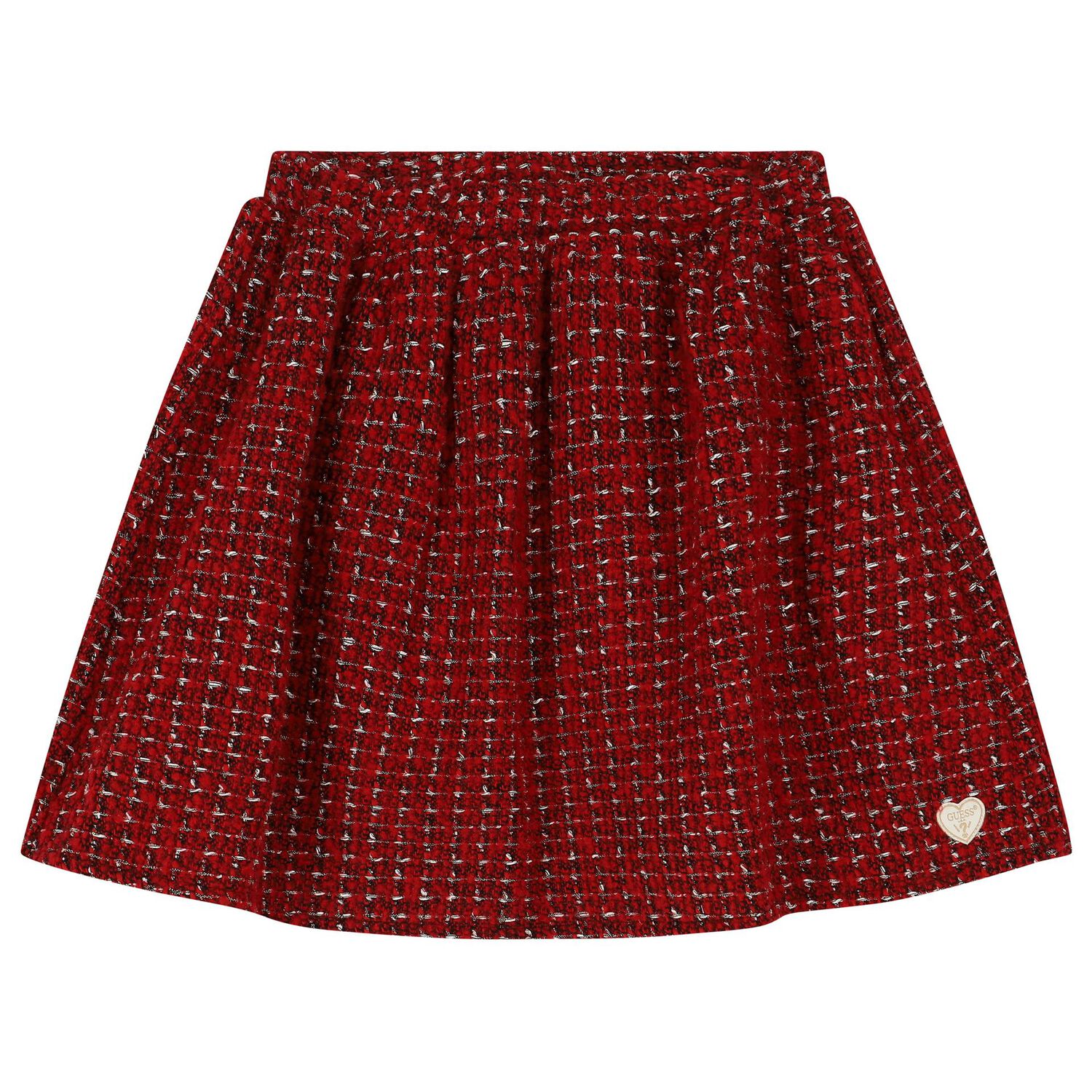 Girls White & Red Logo Skirt Set, 1, hi-res