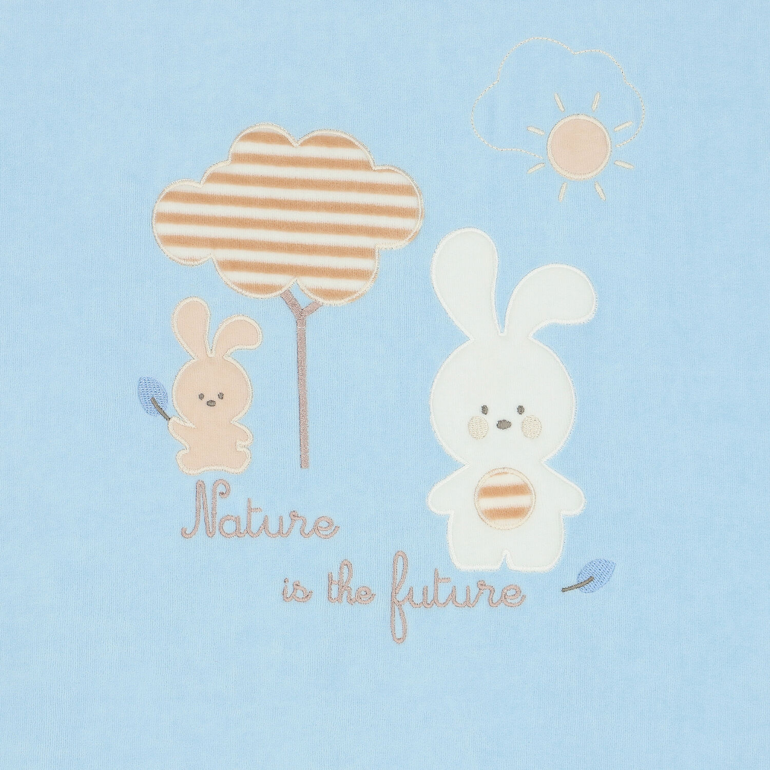 Baby Boys Blue Rabbit Blanket, 1, hi-res