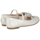 Girls Ivory Diamante Bow Shoes, 2, hi-res