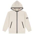 Boys Beige Zip-Up Hooded Top, 1, hi-res