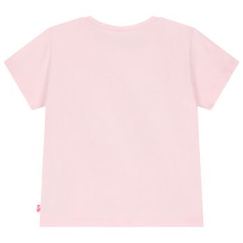 Girls Pink Embellished Heart T-Shirt