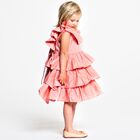 Girls Pink Ruffled Dress, 1, hi-res